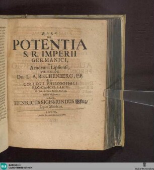 De Potentia S.R. Imperii Germanici