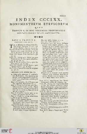 Index CCCLXX. Monumentorum Etruscorum