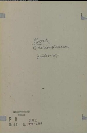 Zivilstandsregister der Juden für den Ort Bork (GHT 1843-1847) (Gemeinde: Bork, Kreis Lüdinghausen)