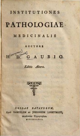 Institutiones Pathologiae Medicinalis