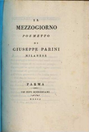 Il Mezzogiorno : poemetto