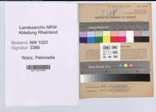 Entnazifizierung Petronella Wanz , geb. 15.09.1892 (Haendlerin)
