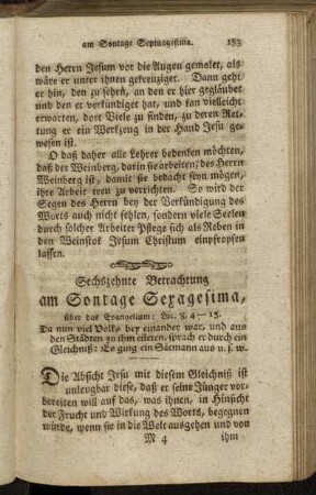 Sechszehnte Betrachtung am Sontage Sexagesima, [...]