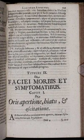 Titulus IX. De Faciei Morbis Et Symptomatibus