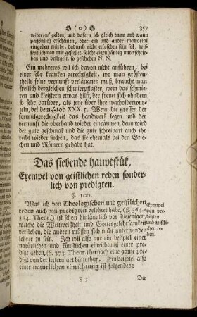Das siebende hauptstük, Exempel von geistlichen reden sonderlich von predigten.