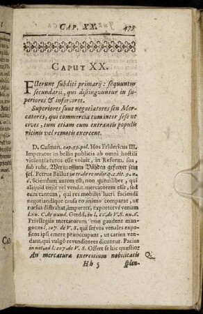 Caput XX. Fuerunt subditi primarij [...]