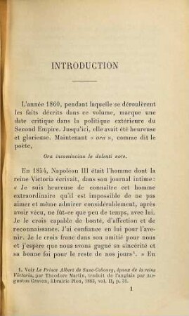 L'Unité Italienne : Période de 1860 - 1861 Aperçus d'histoire politique et diplomatique