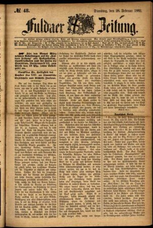 Ausgabe vom Dienstag, den 28. Februar 1882.