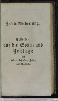 Zwote Abtheilung