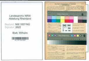 Entnazifizierung Wilhelm Blatt , geb. 07.04.1908 (Putzer)