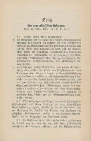 Gesetz über gemeinschaftliche Holzungen.