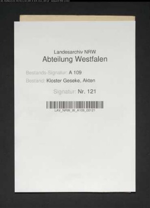 Tabellarische Übersicht über die Einkünfte des Stiftes Geseke.