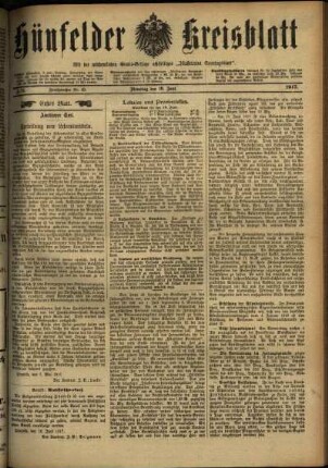 Erste Ausgabe vom Dienstag, den 19. Juni 1917.