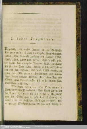 I. Leben Diezmann´s