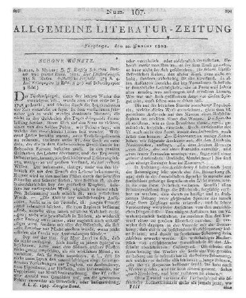 Almanach des dames. Pour l'an XI, 1802 et 1803. Tübingen: Cotta; Paris: Fuchs; Paris: Levrault; Paris: Henrichs 1802-1803