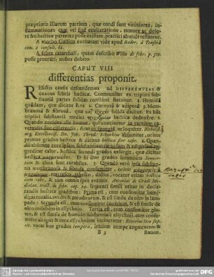 Caput VIII. differentias proponit