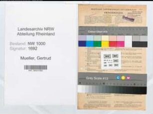 Entnazifizierung Gertrud Mueller, geb. 03.08.1900 (Dolmetscherin)