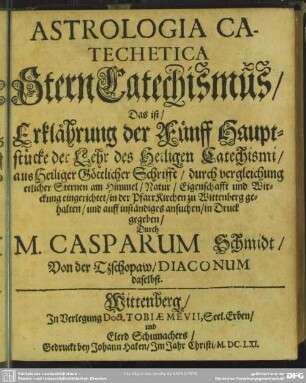 Astrologia catechetica, Stern-Catechismus ...