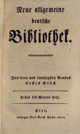 Neue allgemeine deutsche Bibliothek. 53. 1800