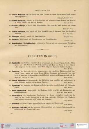 Arbeiten in Gold (Nr. 428-452)