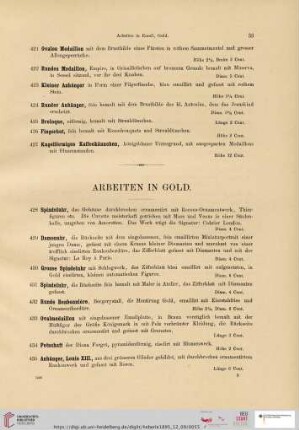 Arbeiten in Gold (Nr. 428-452)