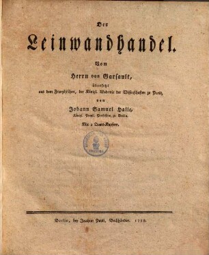 Der Leinwandhandel
