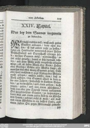 XXIV. Capitel. Was bey dem Saamen insgemein zu bedencken.