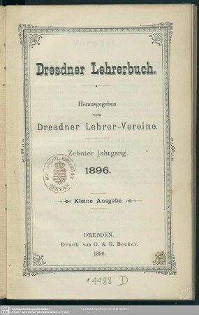 10.1896: Dresdner Lehrerbuch