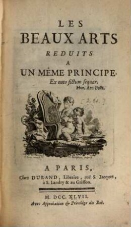 Les Beaux Arts Reduits A Un Même Principe