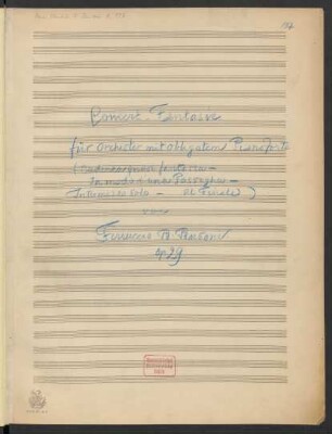 Concert-Fantasie; pf, orch; KinBu 230; 29