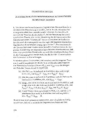 Zur Stratifikation morphemischerAlternationen im heutigen Deutsch