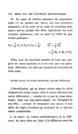 Calcul causal et calcul effectuel; règles générales.