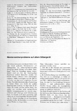 Meisterzeichenprobleme auf altem Silbergerät.