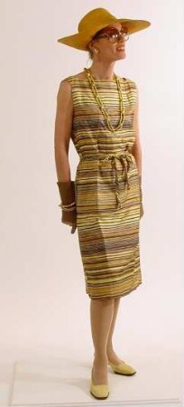 Ärmelloses Sommerkleid mit Streifenbordüren