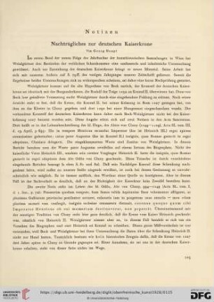 Nachträgliches zur deutschen Kaiserkrone