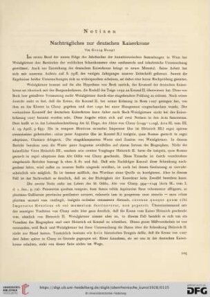 Nachträgliches zur deutschen Kaiserkrone