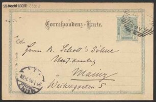 Brief an B. Schott's Söhne : 19.01.1904