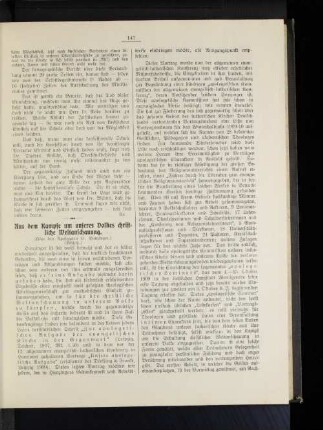 Aus den Kampfe um unseres Volkes christliche Weltanschauung