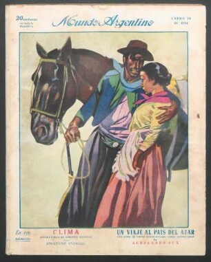 [El gaucho con su mujer y su caballo] [Dibujo]