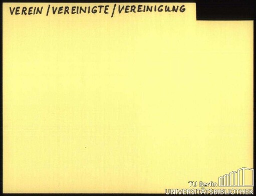 VEREIN; VEREINIGTE; VEREINIGUNG; VEREINS.