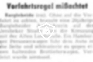 Vorfahrtsregel mißachtet