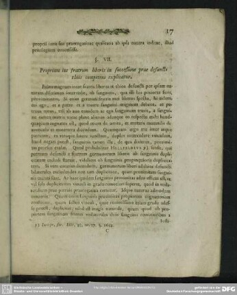 §. VII. Proprium ius fratrum liberis in successione prae defuncti thiis competens explicatur