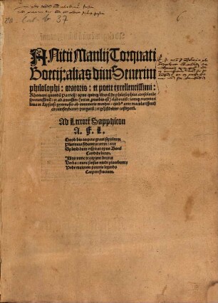 De philosophica consolatione