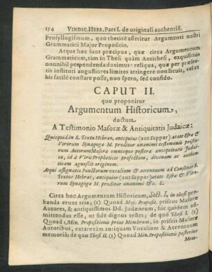 Caput II. quo proponitur Argumentum Historicum ...