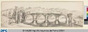 Die Milvische Brücke (Ponte Molle), von Westen gesehen