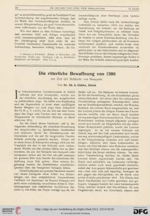 6: Die ritterliche Bewaffnung von 1386 : zur Zeit der Schlacht von Sempach