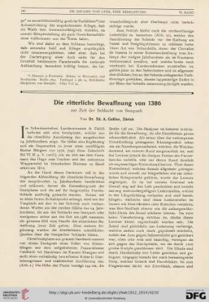6: Die ritterliche Bewaffnung von 1386 : zur Zeit der Schlacht von Sempach
