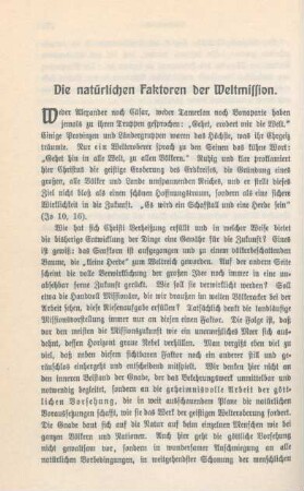 274-290 Die natürlichen Faktoren der Weltmission
