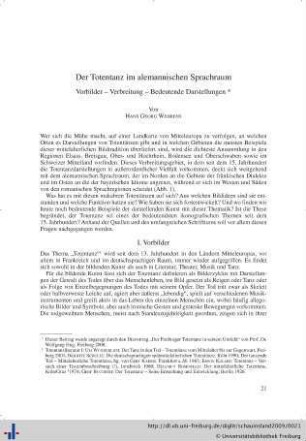 Der Totentanz im alemannischen Sprachraum. Vorbilder – Verbreitung – Bedeutende Darstellungen.