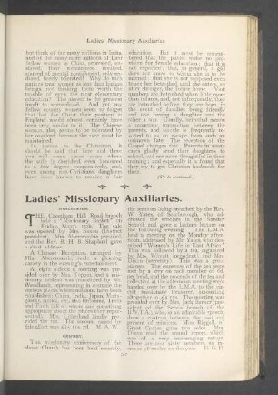 Ladies' missionary auxiliaries